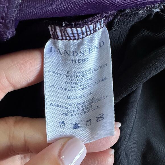 Lands End Womens Purple One Piece Underwire Slimming Swim Suit Size 14 DDD - Picture 8 of 9